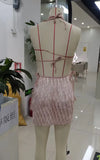 Sexy Halter Neck Fringe Mini Dress Women Open Back Sleeveless Tassel Flapper Dress For Nightclub Party