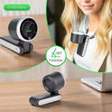 BSLIUFANG Portable 3-in-1 Turbo Handheld Fan, 5 High-Speed Settings, 3600mAh Power, Digital Screen, Foldable USB/Type-C Charge