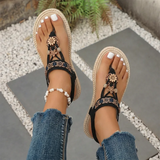 2026 Bohemia Style Flats Sandals Women Summer Slip On Clip Toe Beach Sandles Woman Lightweight Plus Size 43 Gladiator Sandalias