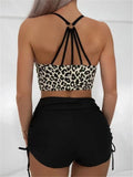 Leopard Swimwear Women High Waist Swimsuit 2026 Sexy Back Hollow Out Swimsuit Beach Wear Female Bathers Bathing Swimming Summer