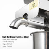 1500W 110V/220V Automatic Cold Press Oil Machine, Oil Cold Press Machine, Sunflower Seeds Oil Extractor, Olive Oil press Extract