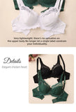 3 Pcs Elegant Lace Bra Non-Padded, Floral Pattern Women's Bras Sexy Lingerie BH Top Brassiere Underwire Plus Size A B C D E Cup