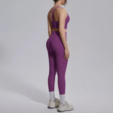 Women's Yoga Set Sports Fitness Running Beautiful Back Slim Fit Bra Hip-lifting High Waist Pants Workout Training Gym Suits
