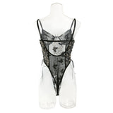 Bikini Fashion Sexy Butterfly Embroidery Slim-Fit Sexy All-Match Jumpsuit for Women