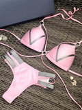 Sexy Halter Push Up Brazilian Bikini 2025 Women Bandage String Swimsuit Female Swimwear Two Pieces Bikini Set Bathing Suit Swim