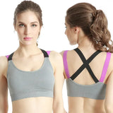 Sports Bra Women Patchwork Cross Back Straps Jogging Gym Crop Top Female Tops Fitness Yoga Shockproof Vest Sport Bras for Women