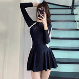 One Piece Swimsuit Skirt Style Plus Size Slimming and Belly Covering Style Hot Spring Bikini Swimsuit for Women