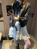 Sweet Korean Style Lace Loose Short Skirt White Tiered Ruffled Mini Skirt Elastic Waist Cute Casual Summer Skirt For Women EHAB