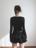 Sweet And Spicy Ballet F-length Skirt With Elastic Waist And Lace Hem Flared Cake-aped Ort Skirt For Young Women 8PO5