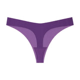 Girls Briefs Seamless Women Panties Sexy G String Ice Silk Underwear T Back Sports Yoga Thong Traceless Plus Size S-XL