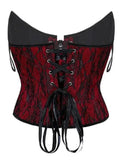 Corset Top Thin Without Lace Deep Red Body Shaping Chest Support Waist Tie Waist Tightening Corset Casaul Pure Desire Style Y43R