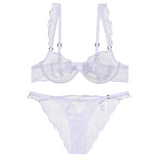 Summer French Minimizer Bra Beachwear Large Bust Pure Embroidery Lace Ultra Thin Plate Size Light Support Wirefree AU MOYISU