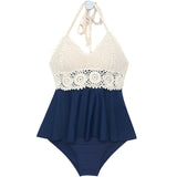 Women knitted Tankinis High Waist Bikini Set Handmade Crochet Bikinis Bathing Suit Beachwear For Asian