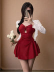 Swimsuit one-piece slimming and conservative skirt for girls, soaking in hot springs for vacation, swimsuit for women, summer