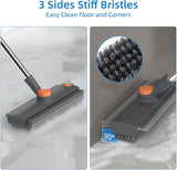 Floor Scrub Brush With Long Handle 3-In-1 Heavy Duty Scrubber