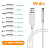 Elough WiFi to Power bank Cable Connector USB DC 5V to 12V Cable Boost Converter Step-up Cord For Wifi Router Modem Fan Speaker