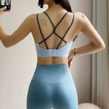 Women's yoga sports bra, integrated color blocking design with buckle sports bra