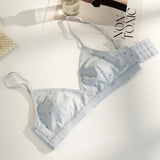 Elegant French Triangle Bra Rabbit Ear Cup Non-Padded Push Up for Small Bust Anti-Bulge Summer Lingerie UK Sizes MOYISU Sexy S-L