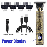 Men's Vintage Hair Trimmer T9 Carving Rechargeable Barber Electric Professional Hair Clipper Beard Trimmer/Metal Haircut Clipper