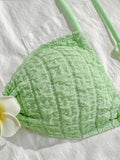 3D Flower Wrinkled Crinkled Bikini 2026 Women Bikinis Female Brazilian Swimwear Two pieces Swimsuit Bikini Set Bathing Suit Swim