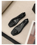 New 2025 Women Fashion Jelly Shoes Summer Cut-out Flat Sandals, Soft PVC Casual Square Toe Girls Daily Walking Sandalias
