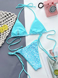 Zebra Print Halter micro Bikini 2025 women Bandeau String Swimsuit Female swimwear Neon Shiny bikini set Leopard Bathing Suit