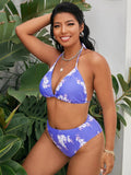 VigoJany 2026 Print Halter 2 Piece Plus Size Bikini Set Women Push Up High Waist Large Big Swimsuit Backless Chubby Bathing Suit