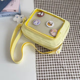Ins Style Crossbody Bag with Transparent Badge Windows Korea Girl Casual Phone Small Bag Anime Sling Bag Display Goods Bag
