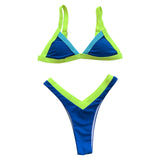 Sexy Micro Bikini Women's Triangle Bikini Set Two Piece Swimsuit Color Block Swimwear Summer Female Beachwear 2025 Bathing Suit