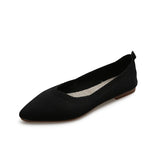Elegant Leopard Knitted Ballet Flats Woman Pointed Toe Mesh Moccasins Ladies Fashion Walking Loafers Slip-on Soft Driving Shoes