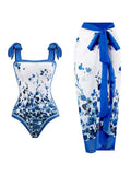 2026 String One Piece Swimsuit & Vent Skirt Padded Sexy Swimwear Women Bathing Suit Female Swimming Summer Beachwear Bodysuit