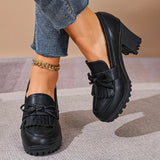 Black Pu Leather High Heel Loafers Women 2026 Autumn Plus Size 42 Slip On Platform Pumps Woman Super High Heels Oxford Shoes