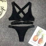 Sexy Adjustable Buckle Bandage Vevlet Bikini 2025 Women Swimsuit Female Bikinis Swimwear Two Pieces Bikini Set Bathing Suit Swim