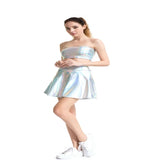 Sexy Leather Skirt for Women Party Dancing Club Wear Short Skirts Leather Mini Skirts Nightclub Stage Umbrella Dancing Skirt