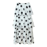 White Polka Dot Two Piece Set For Women Halter Crop Top And Tiered Maxi Skirt Elegant Summer Party Outfit Pure Desire Charm FSW7