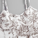 2026 New Arrival Push Up Women Bikini Set Floral Printed Ruffle Bikinis Strappy Bandage Swimwear Brazilian Biquini Bathing Suit