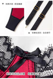 Elegant Red Satin Lingerie Set, Zodiac Inspired Bra Small Chest, Push Up Gathers Anti Sagging, Sensual Lace Bralette Women Tushy