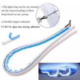 1Pc 12V LED Car Daytime Running Light Flexible Waterproof Strip Auto Headlights White Turn Signal Brake Flow Lights Car Styling