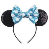 Disney Mickey Mouse Ears Leopard Print Headbands for Girls Baby Women Sequins 5"Bows Hair Accessories Adults Hairbands Kids Gift