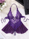 Womens Lace Bodysuit Halter Soft Comfortable Underwear