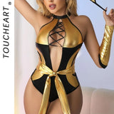 Toucheart Hot Hot Lingerie Sexy Female Lingerie Onesie Sexy Hollow Out Underwear Sexy Women Lace Mesh Nightgown Pajamas Sex Suit