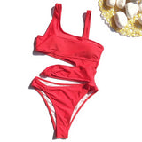DEKA One Shoulder Swimsuit Women Swimwear Sexy Bikinis Female Biquini Hollowen Swim Suits Cut Out Bodysuit Bathingsuit Beachwear