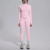 Women's Seamless Yoga Sets Sports Fitness Zipper Long-Sleeve Jacket Slim-fit Hip Lift Pants Suits Workout Training Gym Sets