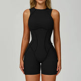 New Seamless Yoga Jumpsuits Sports Fitness Hip-lifting Backless Shorts One-piece Workout Gym Leggings Tracksuits for Women