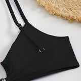 2025 U-wire Bikini Women Sexy Strappy Swimwear Female Solid Swimsuit Bathers Bathing Swimming Swim Suit Beachwear