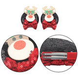 Christmas 2.8"Mouse Ears Hair Clips For Children Sequins Bow Hairpins Girls Festival Party DIY Hair Accessories