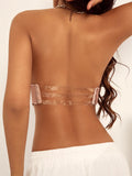 Women's Strapless solid Color underwear With anti Slip Invisible Strap Beautiful Back Bra Sexy Pull up Brassiere 6834