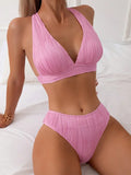 2025 Wrinkled Crinkled Bikini Women Swimwear Female Swimsuit Two-pieces Bikini Set High Cut Bathing Suit Swim Beach Wear Lady