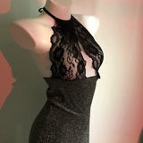 Women's Short Dress Hot Open Crotch Open Bra Design Sexy Temptation Backless Slim Mini Dresses Nightgown