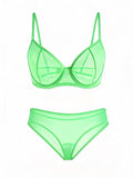 Sexy Ultra-Thin Fully Transparent Alluring Lingerie with Underwire, No Padding, Beautiful Back Bra, Hot Girl Push-Up Bra Set